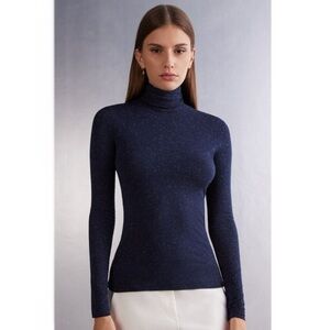 Anthropologie nümph Mock Neck Sparkled Top